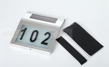 Solar Powered house number Light