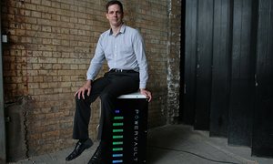 Joe Warren and his Powervault domestic solar energy battery.