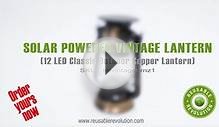 12 LED Solar Powered Classic Outdoor Copper Vintage Lantern