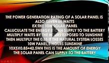 home solar power requirement Calculation